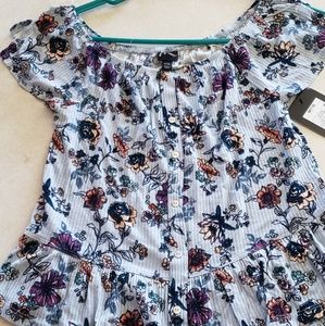 Girls blue floral top